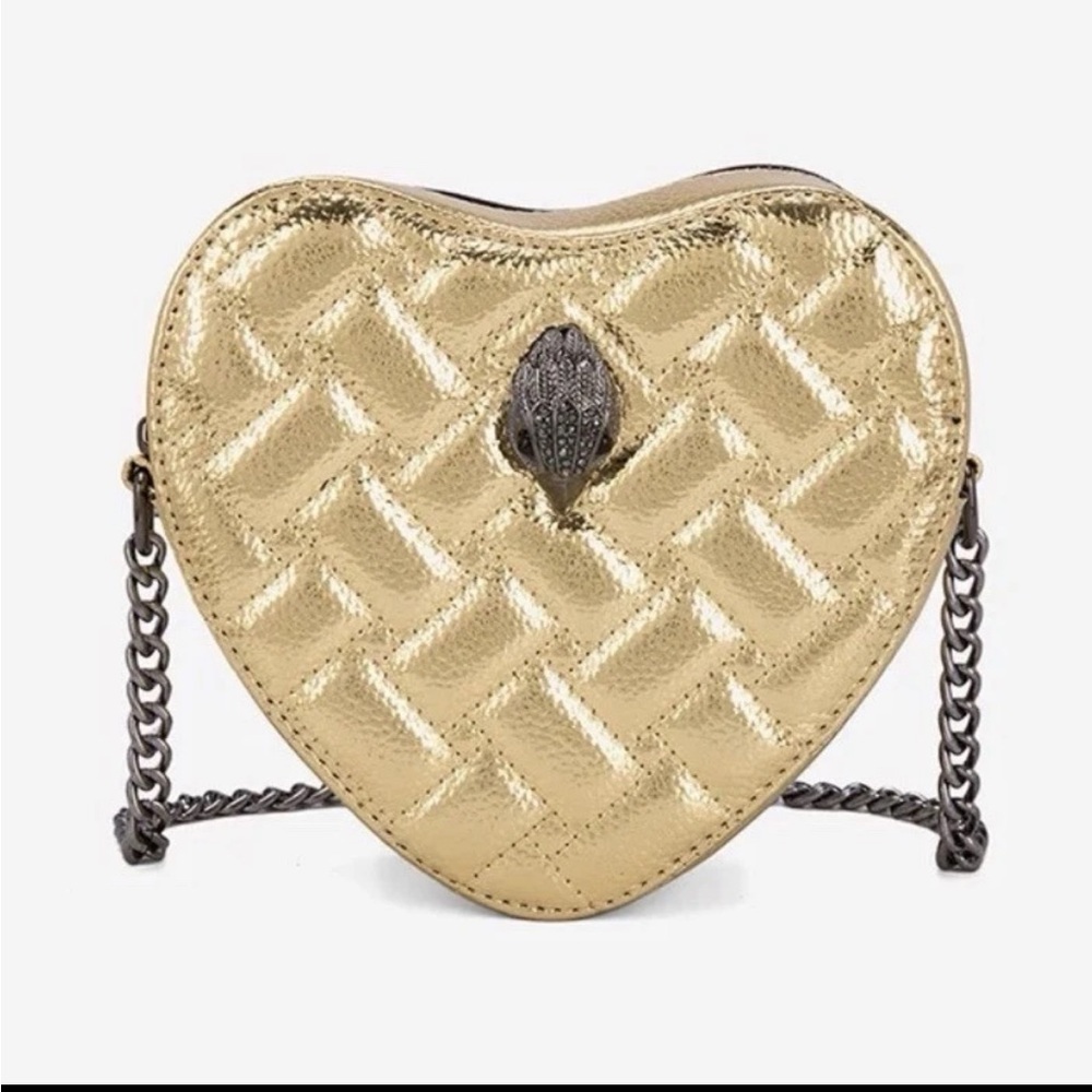 Metallic Gold Heart Crossbody Bag